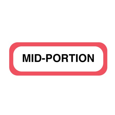 Position Labels - Mid Portion 1/2 X 1-1/2 White W/Red & Black